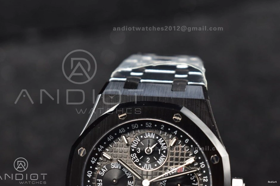 A5134 Ceramic Best APSF1:1 V2 Black Ceramic Oak Bracelet Perpetual Black on 41mm Royal Dial Calendar Edition 0312